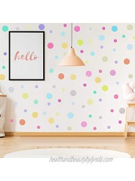288 Pieces Polka Dots Wall Stickers Large Round Polka Dot Confetti Wall Decals Assorted Polka Dot Stickers for Baby Nursery Child Kid Boy Girl Bedroom Home Decor 8 Sheets Light Color
