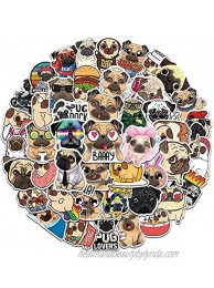 50PCS Kawaii Pug Dog Animal Stickers Waterproof Stickers Decals for Children,Teens and Girls,Unique Durable Aesthetic Trendy Sticker Perfect for,Laptop,Computer,Phone