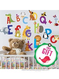 ABC Stickers Alphabet Decals Animal Alphabet Wall Decals Classroom Wall Decals ABC Wall Decals Wall Letters Stickers Wall Stickers for Kids ABC Letters [Gift Included]!