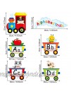 Alphabet Train Wall Decals Peel Stick Animals Alphabet Wall Sticker Early Learning Classroom Bedroom Nursery Playroom Decoration for Children Kids Teens 6 Pieces