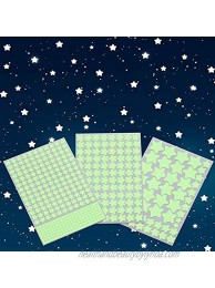 Aooyaoo Glow in The Dark Stars Wall Stickers Glowing Stars for Ceiling and Wall Decals 3D Glowing Stars,Excluding The Moon，Perfect for Kids Bedding Room or Party Birthday Gift452Pcs Green