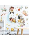 Astronaut Wall Decals The Cosmic Rambler Wall Stickers Out Space Planet Flying Pig Mural Wall Decor for Kids Boys Explorer Living Room Bedroom Nursery Birthday Gift Home Decor