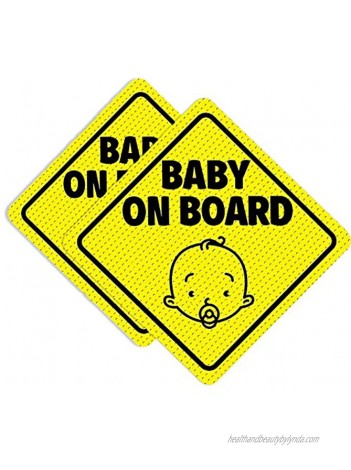 BabyPop! 2 Pack Baby On Board Sticker Sign for Cars No Residue and See Through Safety Cute Design 2 Pack
