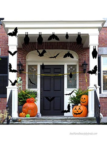 CCINEE Halloween Bat Decoration,Large Hanging Bat Wall Decal Window Door Entryway Sticker for Party Favor Supply,24PCS