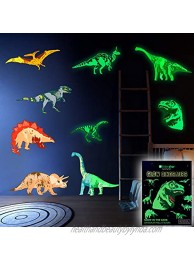Dinosaur Wall Decals for Kids Room Glow in The Dark Stickers Large Removable Vinyl Decor for Bedroom Living Room Classroom Wall Cool Light Art Gift for Girls Boys Toddlers Dino