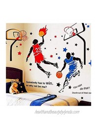 KeLay Fs 3D Basketball Wall Decals Sports Decals Basketball Stickers Wall Decor Basketball Player Wall Stickers for Boys Room Bedroom Decor Blue2+Red