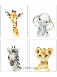 Little Baby Watercolor Animals Safari Prints Set of 4 Unframed Nursery Decor Art 8x10 Option 1