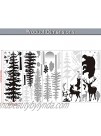 Nursery Wall Decals Forest Deers Wall Stickers Bears Pine Tree Wall Decals Mural Art Wallpaper for DIY Children Room Nursery Vinyl Removable Decals Classic Style