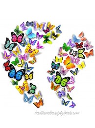 PARLAIM 104PCS Butterfly Wall Decals for Wall-3D Butterflies Wall Stickers Butterfly Decoration Butterflies Decoration Removable Mural Decals Home Decoration for Kids Nursery Bedroom Living Room Decor
