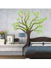 RW-1080 3D Green Tree Wall Stickers Family Photo Tree Wall Decal Removable Peel and Stick DIY Art Wallpaper for Kids Girls Babys Bedroom Bathroom Living Room Nursery Offices