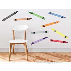 Sunny Decals Large Crayon Wall Decals Set of 9 Removable Fabric Kids Wall Stickers 16 Inches Long
