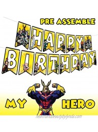Heroes Academia Cartoon Happy Birthday Banner Hero Theme Party Decor Picks for Birthday Baby Shower Bunting Garland Supplies Decorations