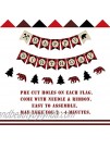 Lumberjack Birthday Banner with Garland Camping Woodland Bear Woodsman Bday Party Sign Decorations