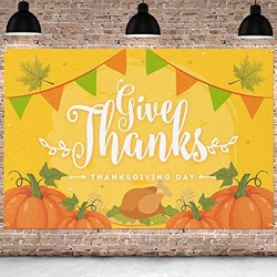 PAKBOOM Give Thanks Banner Backdrop Thanksgiving Fall Decorations for Home
