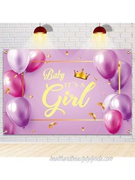 PAKBOOM It's A Girl Backdrop Banner Baby Shower Party Decorations Supplies for Girl 6x4ft