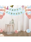Party Supplies Set with String Light TUDUOMALL Included Happy Birthday Banner Hanging Paper Umbrella Different Balloons For Girl And Women Star Aluminum Balloons Party Decorations for Kids Girl Boy Wedding Room Deco Mold1
