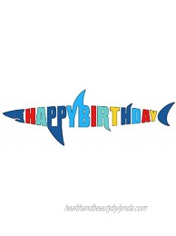 Shark Birthday Banner Shark Shape Happy Bday Sign Ocean Beach Under The Sea Theme Party Decoration