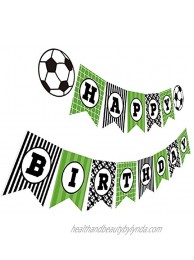 Soccer Birthday Banner Soccer Theme Happy Bday Bunting Sign Soccer Party Decoration