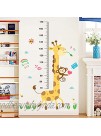Baby Height Growth Chart Wall Sticker Kids Measure Growth Wall Decals Removable Wall Ruler for Boys Girls Baby Nursery Children Bedroom Living Room Wall Decor Giraffe Monkey