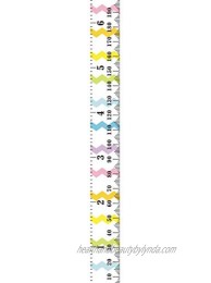 Crazy Curry Kids Growth Chart Wood Frame Fabric Canvas Height Measurement Ruler from Baby to Adult for Child's Room Decoration 7.9 x 79in 7.9 x 79in Rainbow Wave