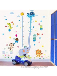 decalmile Animals Elephant Height Chart Wall Stickers Kids Measure Growth Wall Decals Baby Nursery Childrens Bedroom Living Room Wall Decor