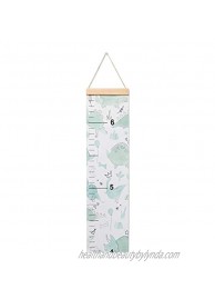 Lila Mae Canvas Child Growth Chart Watercolor Dinosaur Design Canvas Height Growth Chart for Kids Green