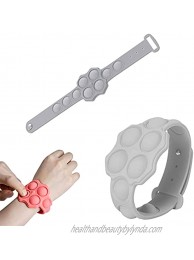 NSOP Stress Relief Wristband Fidget Toys,Wristband Simple Dimple Hand Finger Press Silicone Bracelet Toy for Kids Adults ADHD ADD Anxiety Autism Grey