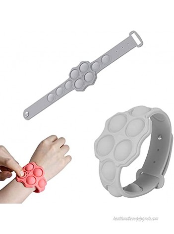 NSOP Stress Relief Wristband Fidget Toys,Wristband Simple Dimple Hand Finger Press Silicone Bracelet Toy for Kids Adults ADHD ADD Anxiety Autism Grey