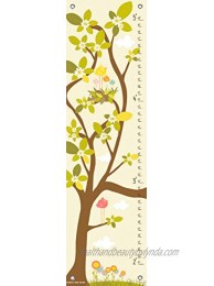 Oopsy Daisy in The Branches Cream Finny and Zook Growth Charts Pastel Yellow 12 x 42"