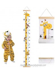 Outivity Baby Growth Height Chart Hanging Ruler Wall Decals for Kids Boys Girls Canvas and Wood Removable Measure Wall Ruler for Children