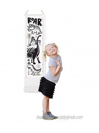 Wee Gallery Dino Canvas Growth Chart Wall Hanging Height Chart for Kids Made with Sustainable Materials Stylish Child's Room Decoration 44x13 Inches