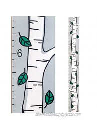 Wooden Birch Tree Height Growth Chart for Kids Boys & Girls | Growth Chart Measurement Ruler Kids | Baby Shower Gift | Green Leaves