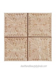 4Pcs Wooden Carved Onlay Applique Wooden AppliquÃƒs for Wall Unpainted Door Cabinet Wardrobe Home Furniture Decor European Style Crafts 2.36x2.36inch