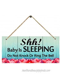 Baby is Sleeping Door Sign,Do Not Disturb Hanging Plaque Sign Funny Wooden Shhh Baby Sleeping Sign for Front Door Bedroom Door
