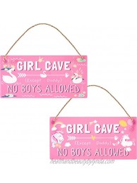 Girl Cave Sign Kid Room Signs Decorations Funny Girl Cave No Boys Allowed Sign Daughter Pink Waterproof High Precision Printing PVC Plastic Decoration for Bedroom Room Wall Decor 12 x 6 Inch