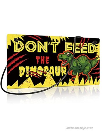 Putuo Decor Boy Room Sign Kids Room Decor 10x5 Inches PVC Hanging Wall Plaque Don't Feed The Dinosaur
