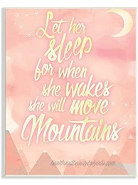 Stupell Home Décor Let Her Sleep Pink Water Color Mountains Wall Plaque Art 10 x 0.5 x 15 Proudly Made in USA