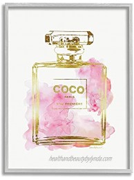 Stupell Industries Glam Perfume Bottle Gold Pink Grey Framed Wall Art 16 x 20 Design by Artist Amanda Greenwood