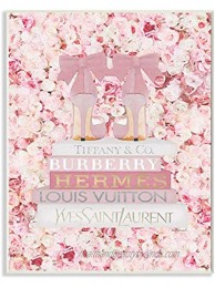 Stupell Industries Pink Fashion Heals with Glam Books and Rose Details Wall Art 10 x 15