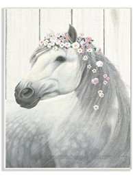 Stupell Industries Spirit Stallion Horse with Flower Crown Oversized Wall Plaque Art Proudly Made in USA