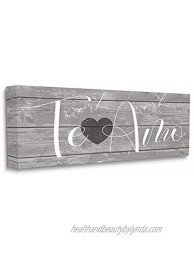 Stupell Industries Te Amo Romantic Rustic Grey Sign with Heart Wall Art 10 x 24