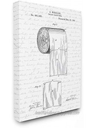 Stupell Industries Toilet Paper Roll Patent Black and White Bathroom Design by Artist Lettered and Lined Wall Art 24 x 30 Canvas