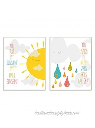 The Kids Room by Stupell 2 Piece Graphic Wall Plaque Set You are My Sunshine