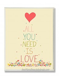The Kids Room by Stupell All You Need is Love Rectangle Wall Plaque 11 x 0.5 x 15 Proudly Made in USA