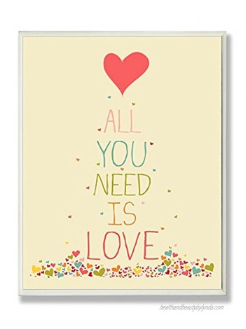 The Kids Room by Stupell All You Need is Love Rectangle Wall Plaque 11 x 0.5 x 15 Proudly Made in USA
