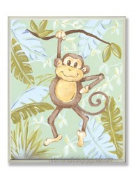 The Kids Room by Stupell Monkey in The Jungle Rectangle Wall Plaque