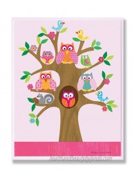 The Kids Room by Stupell Owls Birds and Squirrel in A Tree Rectangle Wall Plaque 11 x 0.5 x 15 Proudly Made in USA