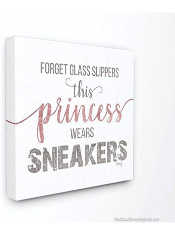 The Kids Room by Stupell This Princess Wears Sneakers Linen Type Stretched Canvas Wall Art 24 x 24 Multi-Colored