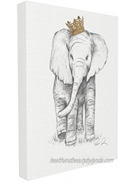 The Stupell Home Decor Collection Elephant Royalty Graphite Drawing Stretched Canvas Wall Art 24 x 30 Multicolor