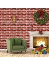 bofeifs Brick Wallpaper Peel and Sbofeifs Brick Wallpaper Peel and Stick Decorative Paper Self-Adhesive Sticker for Home Apartment Wall Fireplace Christmas Decor（Red） 17.7 x 118 inches
